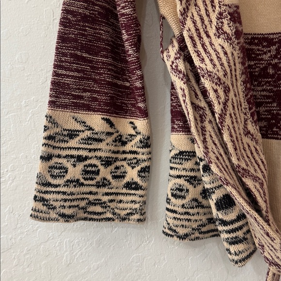 The GREAT RIDING CARDIGAN western Cream Black Burgundy Heavy Knit Medium - Picture 7 of 9